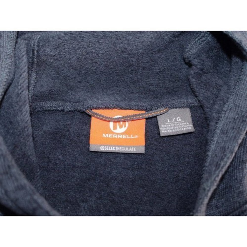 Merrell Select Regulate Blue‎ Soft Fleece Hooded Snap Jacket Womens Size Large - Picture 5 of 5